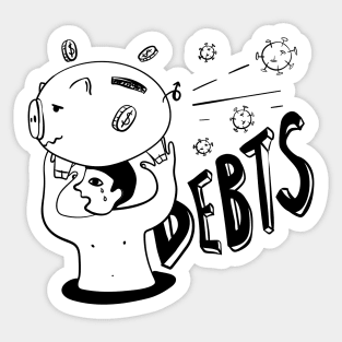 Debts Concept Sticker